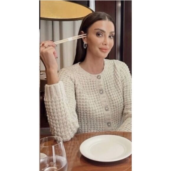 Zara Beaded Knit Sweater Cardigan - Picture 3 of 7